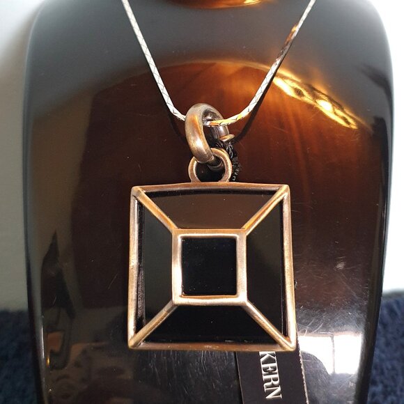 Large Dyrberg/Kern Copenhagen Black Art Deco Pendant - Picture 8 of 11